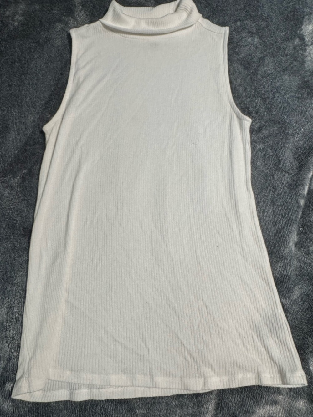 torrid Cream Ribbed Mock Neck Sleeveless Tank
